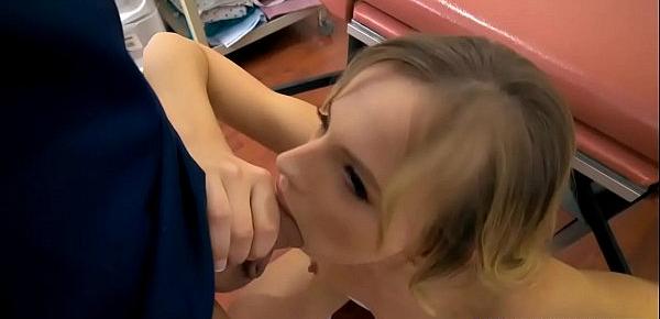  Doctor takes petite teens anal virginity at the gyno table